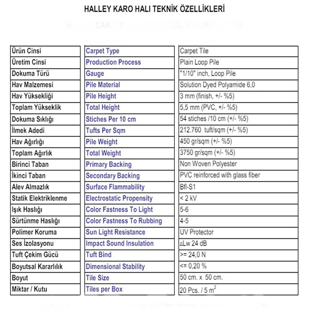 Halley Polyamid Karo Halı