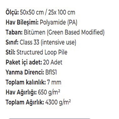 Expresssion Karo Halı Teknik Özellikleri