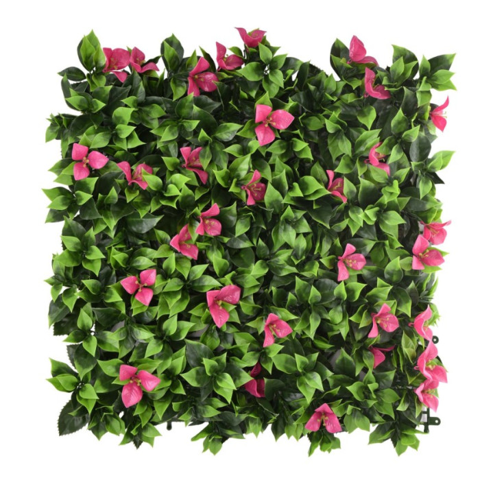 Mor Çiçekli Bougainvillea Çim Duvar 50×50 Panel